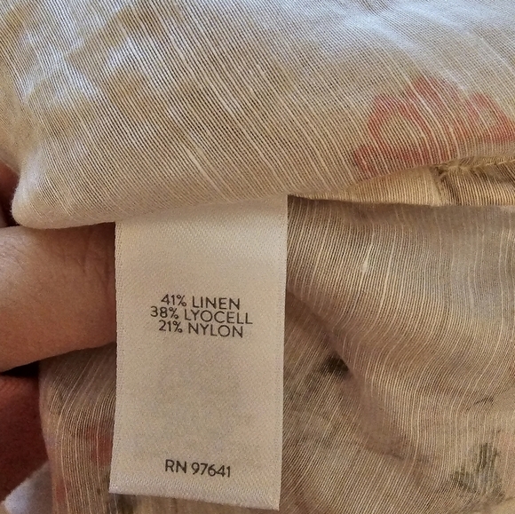 J.Jill XLP Linen Lyocell Blend Floral Tunic Top Sheer - Picture 4 of 15